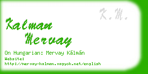 kalman mervay business card